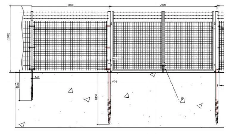 Drawing for solar farm fence