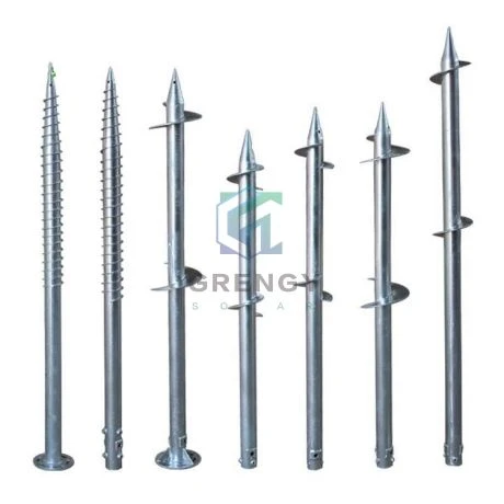 Hot Dip Galvanized Steel Karbon Galvanized Skru Tanah Fotovoltaik Disesuaikan Untuk Sistem Suria
