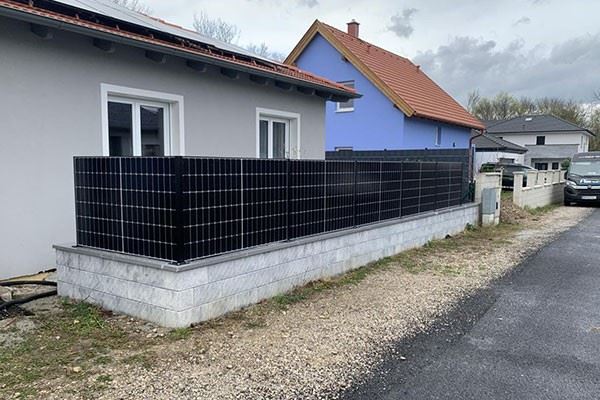 Solar Fence With Concrete Foundation