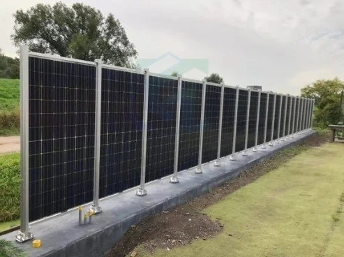 Solar Fence With Concrete Foundation